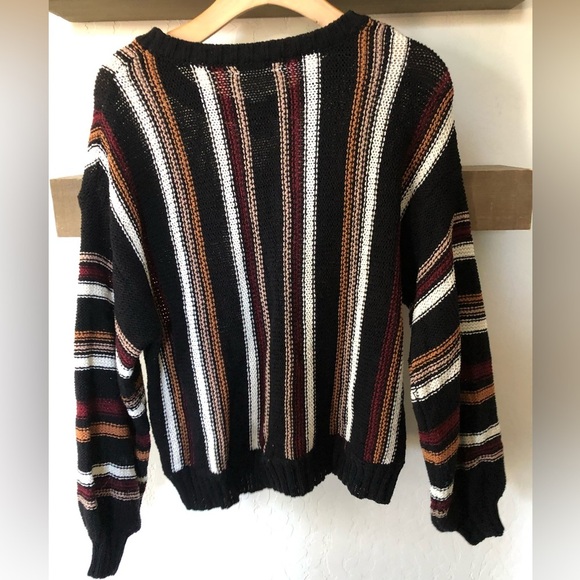 Loveriche|Boho knit crewneck sweater in vintage style stripes•Grandpa sweater - Picture 5 of 10